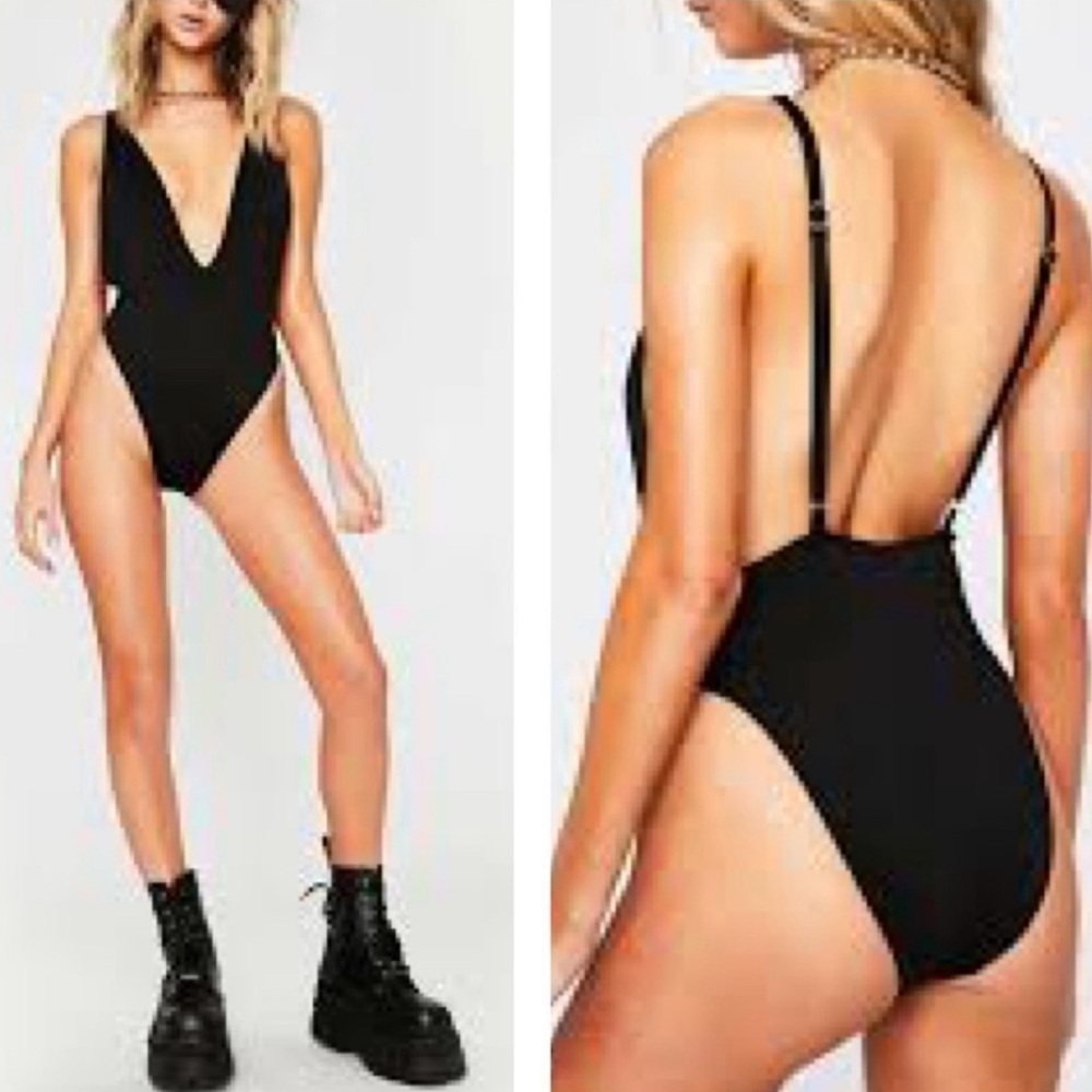 NWT Dippin’ Daisy’s 1 Piece Cooper & Black Tie-dyed Plunge Neckline Suit, Sz.3X